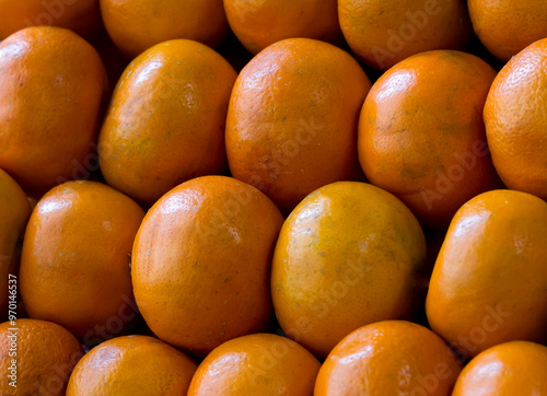 Delicious fruits and vegetables for a healthy diet. Oranges, Tangerines, Pears, Peppers, Red Apples, Green Apples, Cherry Tomatoes, Squashes.