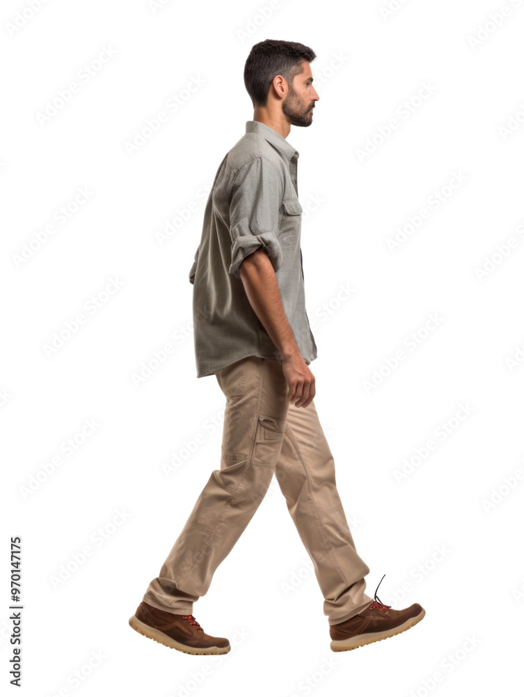 a man walking in transparent background