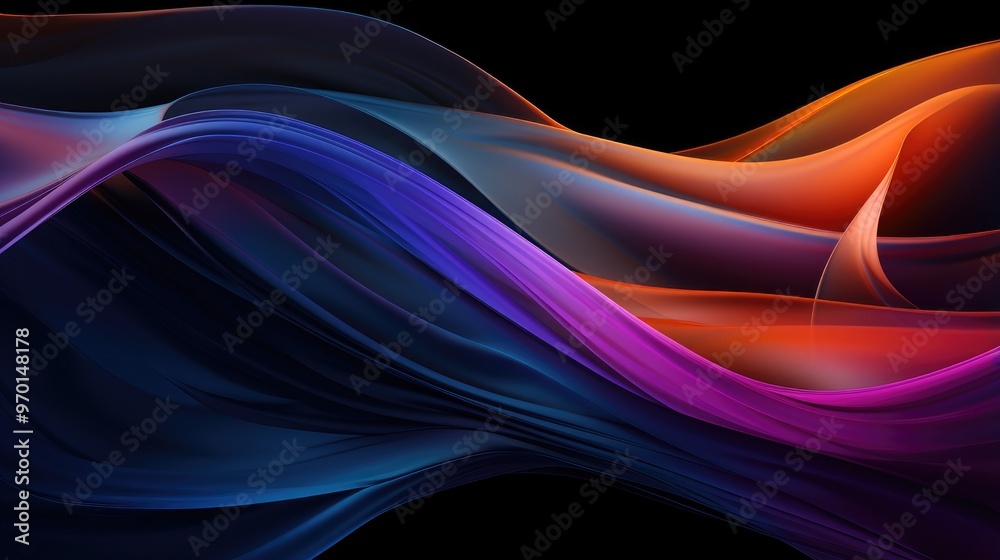 A vibrant abstract composition of flowing waves in various colors, creating a sense of motion and depth. A vibrant abstract composition of flowing waves in various colors, creating a sense of motion and depth.