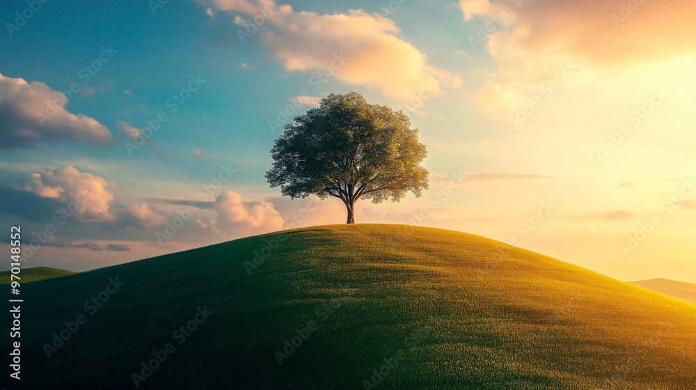 green tree in the mountains