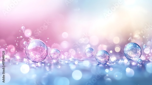 Shimmering Water Droplets on a Pastel Background