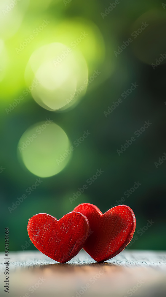 Obraz premium Romantic and cozy red hearts