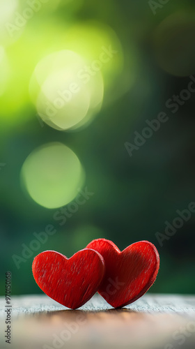 Romantic and cozy red hearts