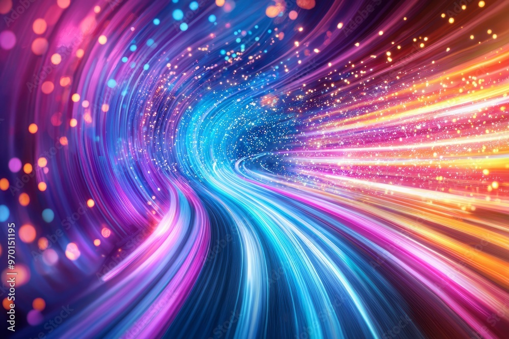 Abstract swirling light streaks with bokeh effect Abstract swirling light streaks with bokeh effect