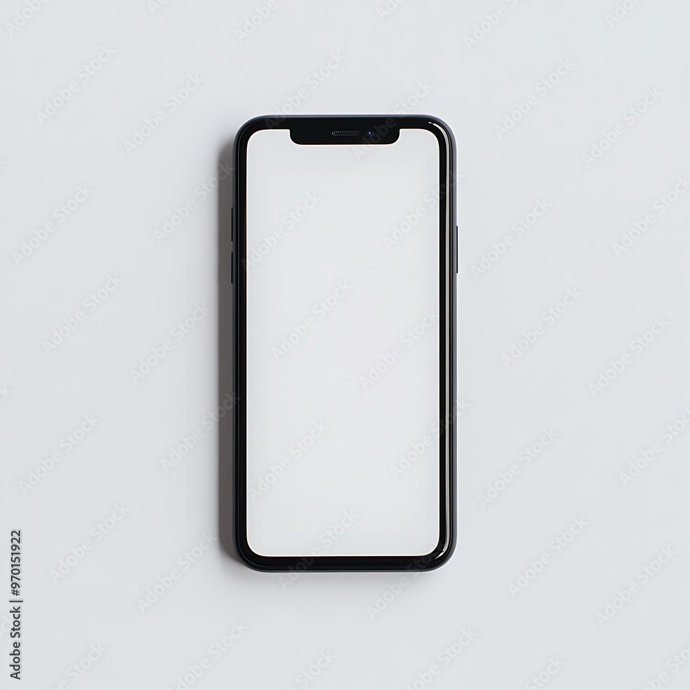 Black Smartphone Mockup with White Background Black Smartphone Mockup with White Background