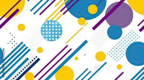 A vibrant abstract design featuring colorful circles and lines, suitable for backgrounds or graphic projects.