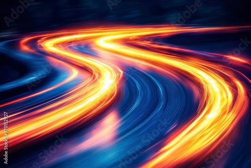 Abstract Swirling Light Trails in Vibrant Colors