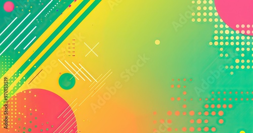 A vibrant abstract design featuring colorful gradients, geometric shapes, and dynamic lines, ideal for backgrounds or creative projects.