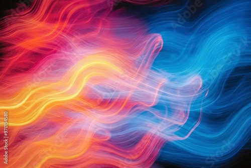 Abstract Swirling Colors with Red, Yellow, and Blue Hues