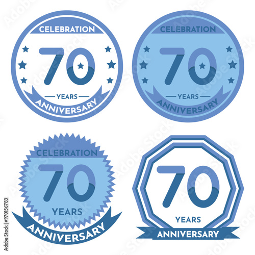 Wallpaper Mural Celebration 70 Years Anniversary - Blue Seals, 4 Variations, Blue and Transparent Seals. Torontodigital.ca