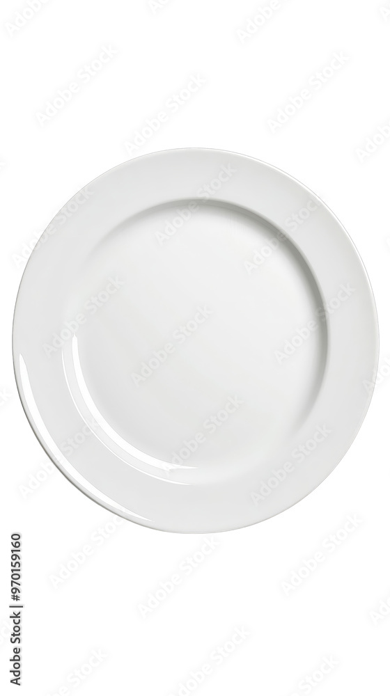 Clean, White Ceramic Dinner Plate With Subtle Gloss Isolated on White Clean, White Ceramic Dinner Plate With Subtle Gloss Isolated on White