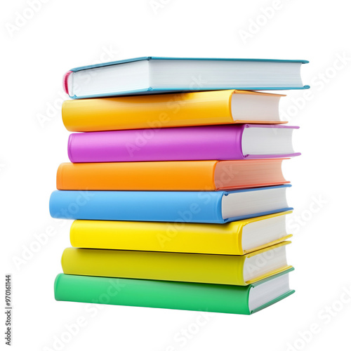 Wallpaper Mural Colorful Stack of Books Resting on a White Background Torontodigital.ca