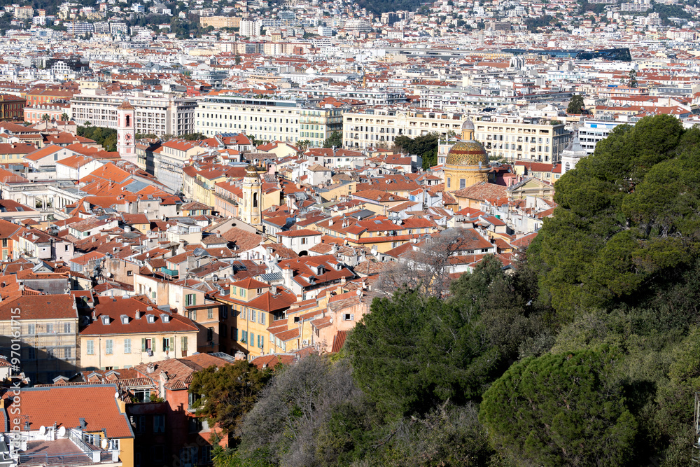 Fototapeta premium Panoramic view of city of Nice, France