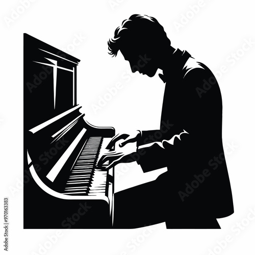 Silhouette of a Pianist