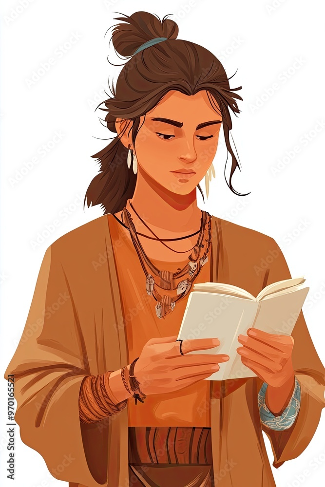 Illustration of a Person Reading a Book Illustration of a Person Reading a Book