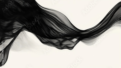 Silhouette Elegance: Flowing Black Ink Frame Background