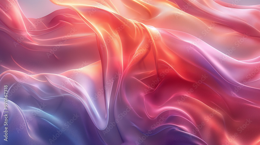 Abstract vibrant flowing fabric in purple, orange, and pink hues, soft fluid waves, dynamic motion art background
Abstract vibrant flowing fabric in purple, orange, and pink hues, soft fluid waves, dynamic motion art background