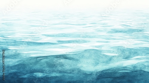 Serene Watercolor Ocean Ripples Background with Gradient Colors and Delicate Brush Strokes