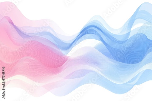 Abstract Pastel Blue and Pink Wavy Lines