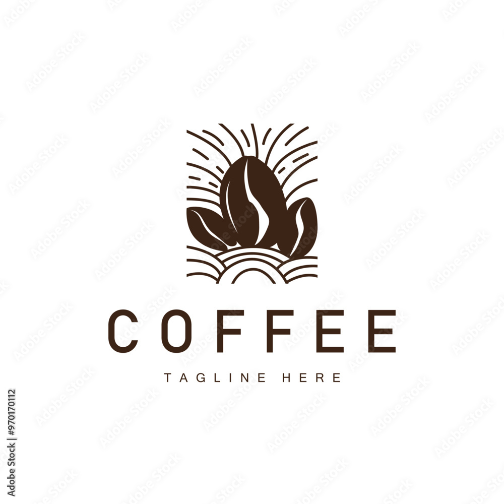 Coffee Shop Logo, Black Coffee Bean Design Vector Drink Simple Symbol Illustration Template Coffee Shop Logo, Black Coffee Bean Design Vector Drink Simple Symbol Illustration Template