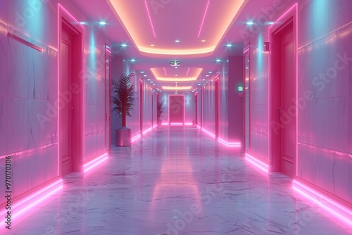 Neon Pink Hallway