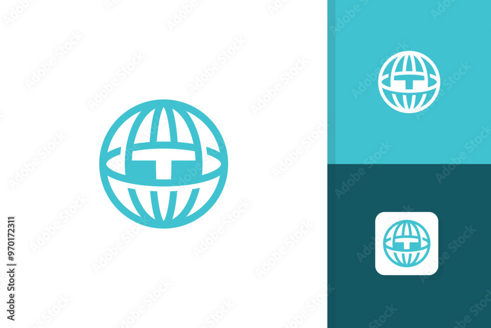 globe logo with initial letter t icon vector template globe logo with initial letter t icon vector template