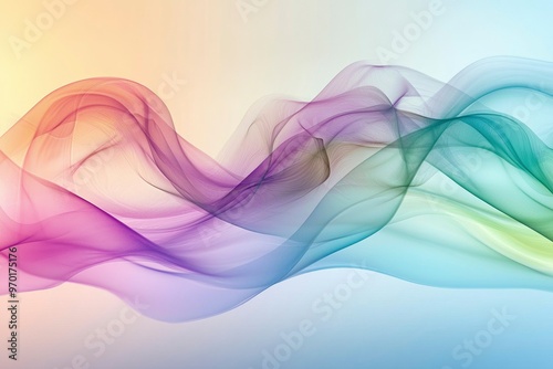 Abstract Colorful Wavy Lines on Light Background