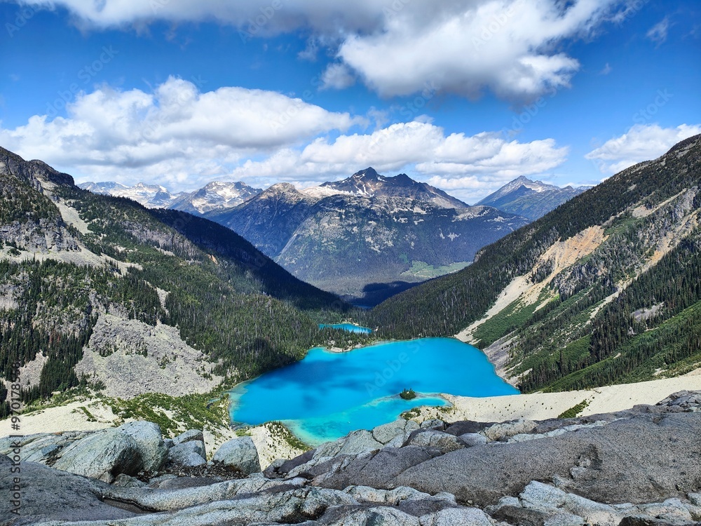 Fototapeta premium Panoramic views of Joffre Lakes in British Columbia, Canada