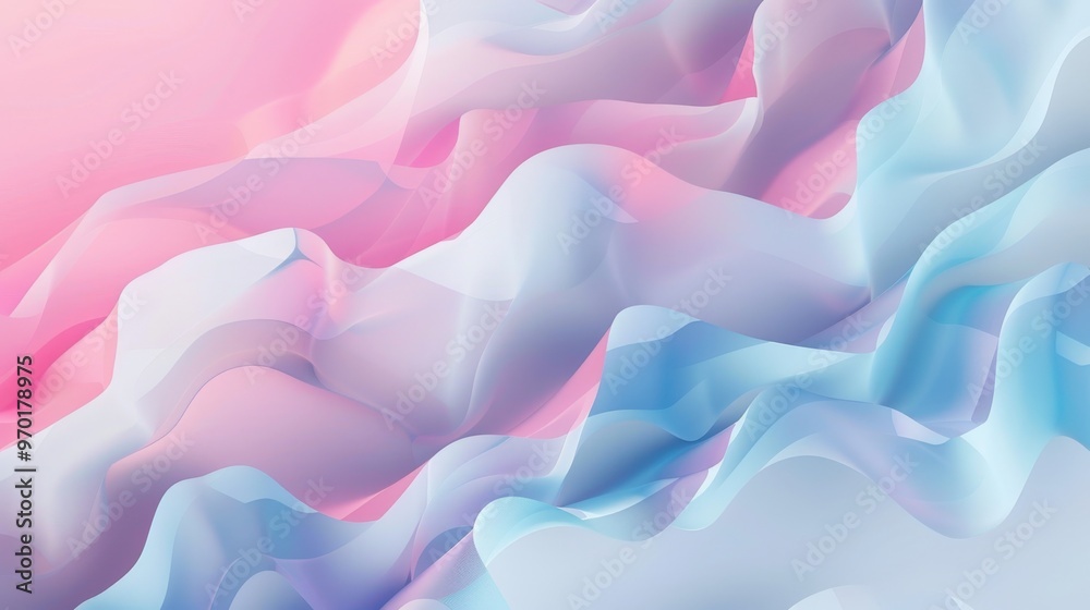 Fototapeta premium Abstract Blue and Pink Wavy Background