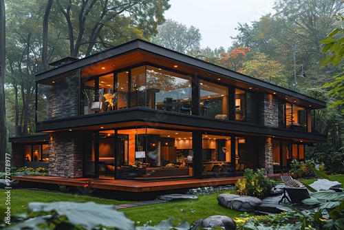 Modern House in a Forest