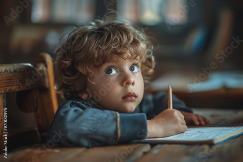 Boy excitedly goes to school