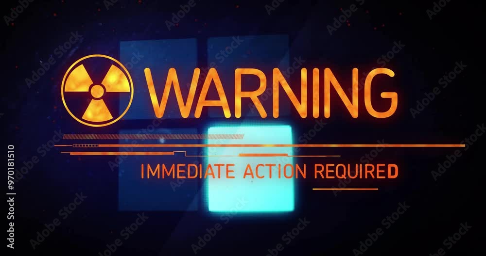 Animation of warning text and squares with data loading