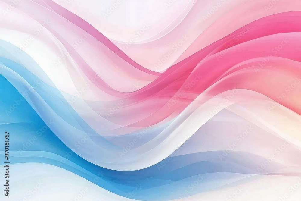 Abstract Background with Curving Lines in Pink, Blue, and White Abstract Background with Curving Lines in Pink, Blue, and White