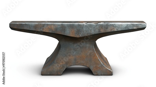 one single metal blacksmith anvil isolated on white background