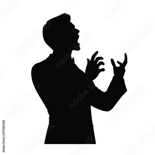 Silhouette of an actor on stage