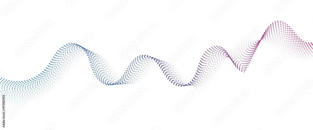 Flowing Dot Wave halftone gradient pattern on transparent background Flowing Dot Wave halftone gradient pattern on transparent background
