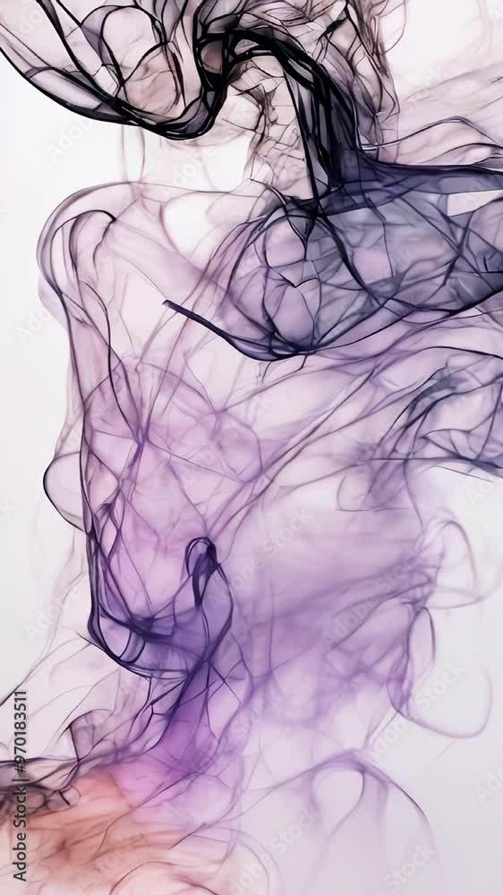 Abstract wisps of colored smoke captured in mesmerizing slow motion video effect.