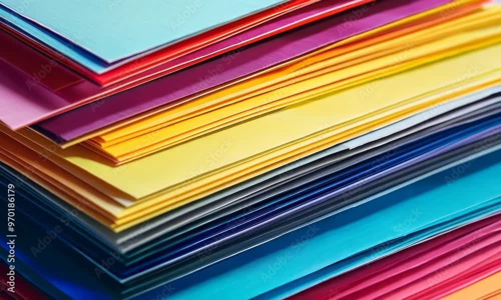 Stack of colorful paper, Video