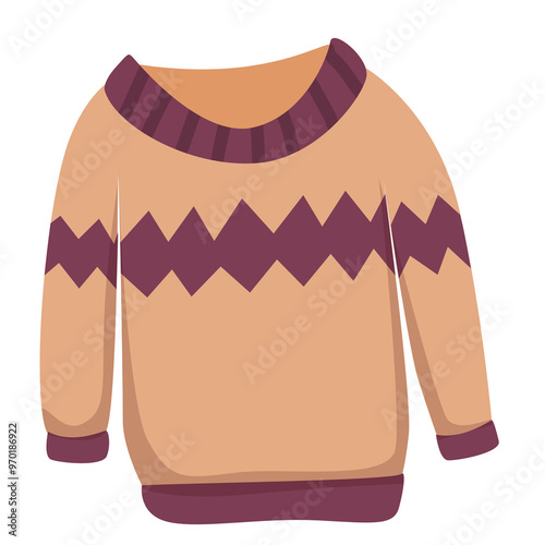 Knitted autumn jacket illustration