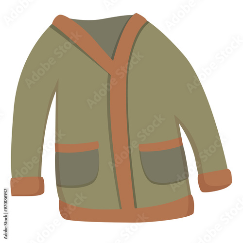 Knitted autumn jacket illustration