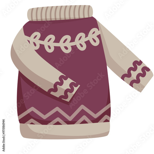 Knitted autumn jacket illustration