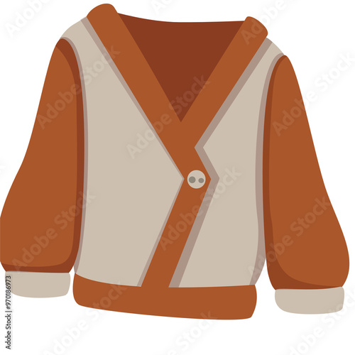 Knitted autumn jacket illustration