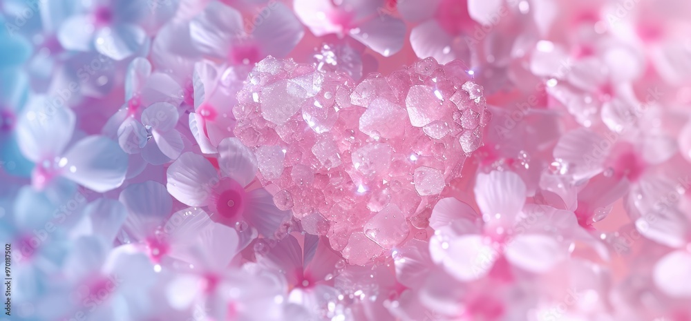 Sparkling pink crystal formations Sparkling pink crystal formations