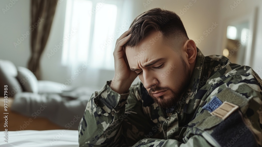 A distressed individual struggling with mental health, illustrating the severe emotional toll of PTSD and the critical need for suicide prevention support, highlighting trauma, vulnerability, healing A distressed individual struggling with mental health, illustrating the severe emotional toll of PTSD and the critical need for suicide prevention support, highlighting trauma, vulnerability, healing