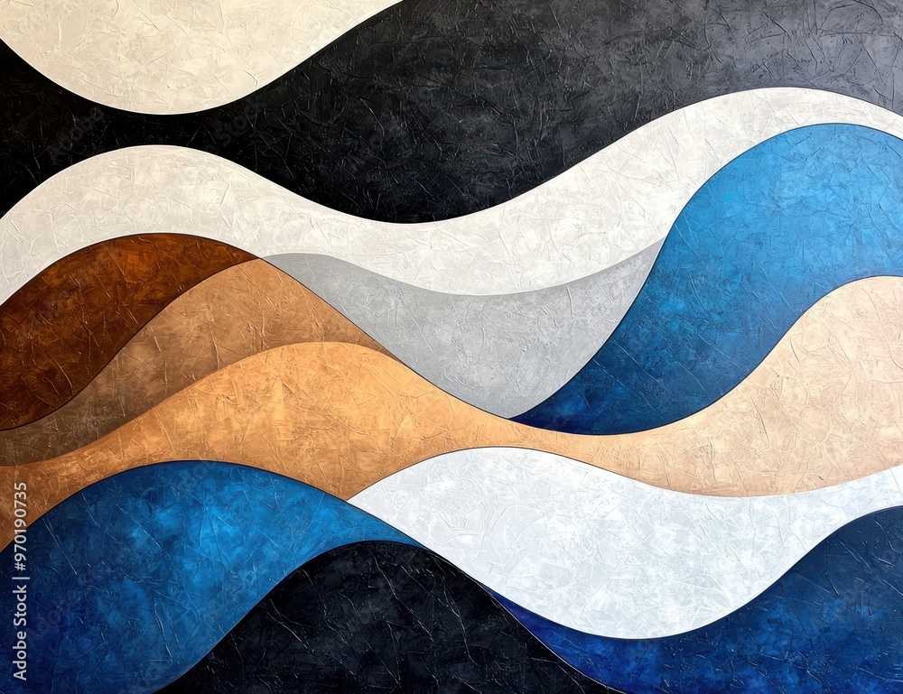 abstract landscape with wavy shapes and patterns abstract landscape with wavy shapes and patterns