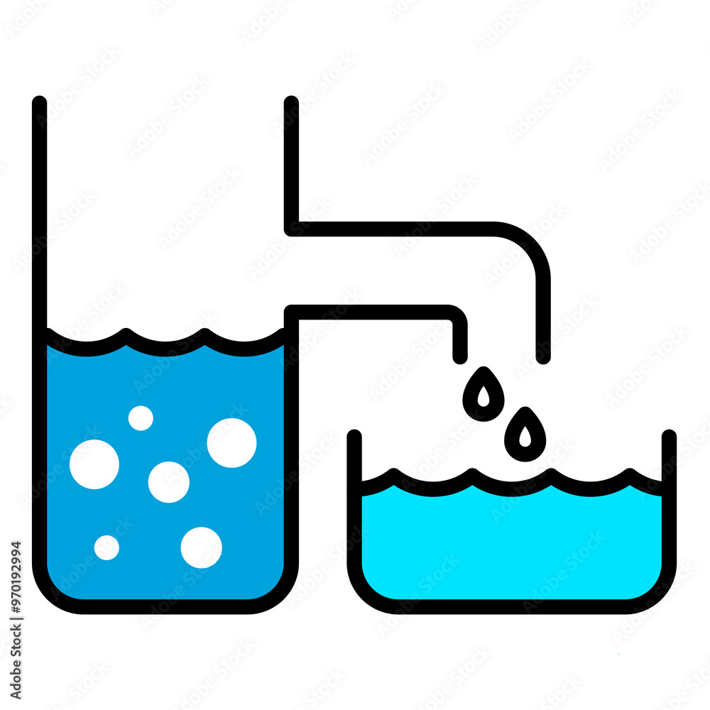 Obraz premium Procces Desalination of water icon