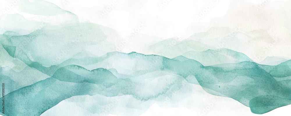 Light washes of seafoam and white, soft watercolor background Light washes of seafoam and white, soft watercolor background