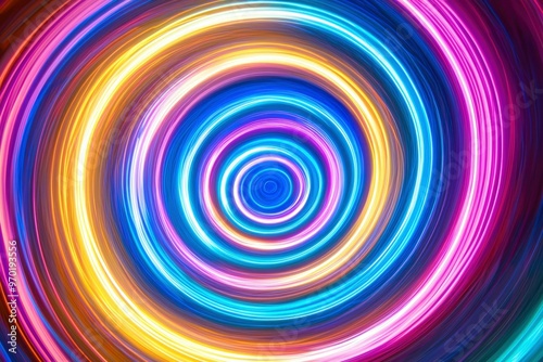 Abstract Colorful Swirling Circular Lines