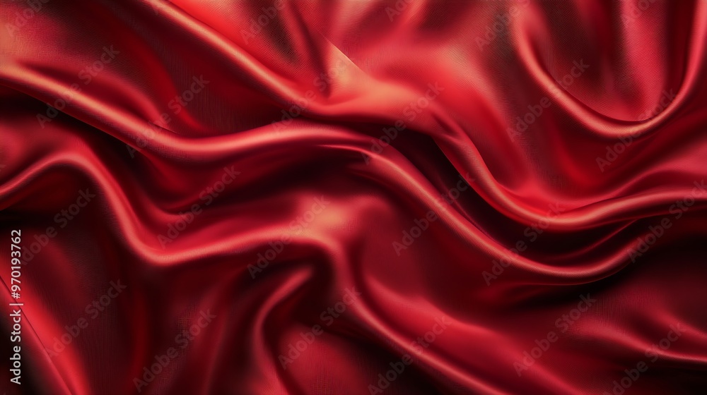 Red silk satin Soft folds Fabric Bright luxury background Space design Wavy lines Banner Flat lay top view table Template Beautiful Elegant Christmas New Year Valentine Mothers Day : Generative AI Red silk satin Soft folds Fabric Bright luxury background Space design Wavy lines Banner Flat lay top view table Template Beautiful Elegant Christmas New Year Valentine Mothers Day : Generative AI