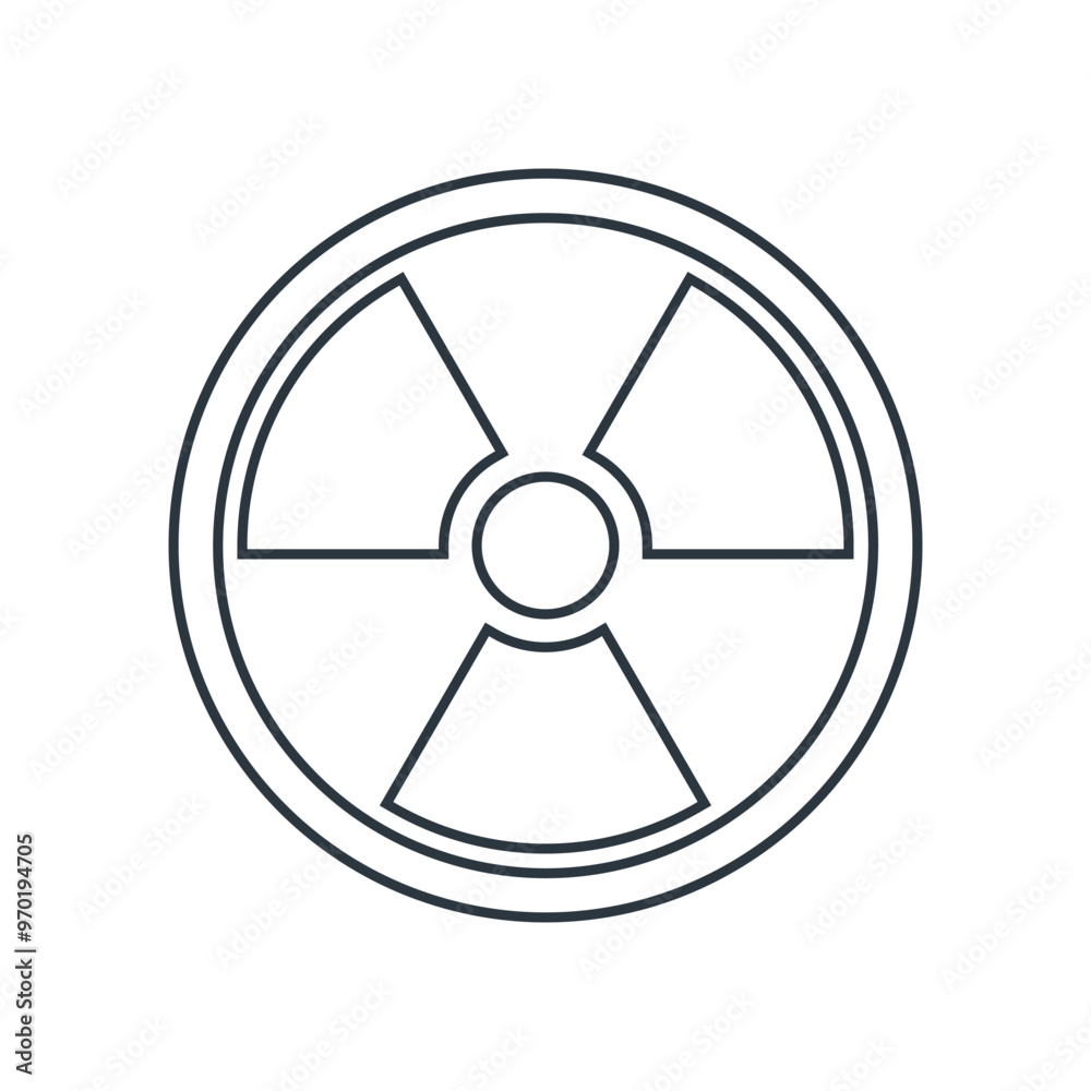 Ionizing radiation sign in line style, vector Ionizing radiation sign in line style, vector